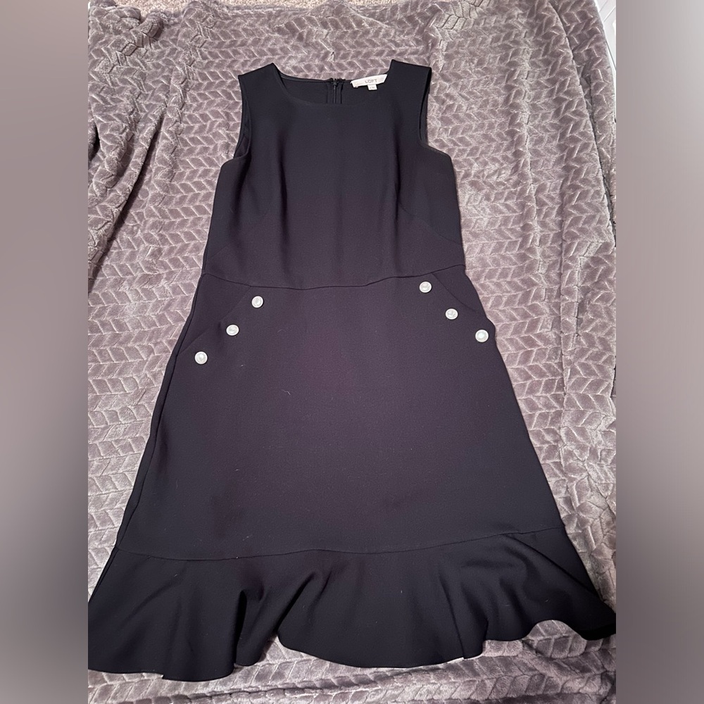 Black dress with pearl embellishments